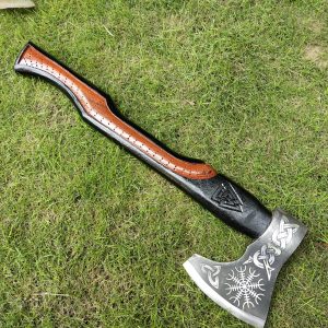 Beautiful Viking Axe with Rose Wood Handle