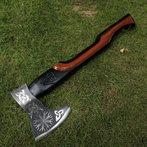 Beautiful Viking Axe with Rose Wood Handle