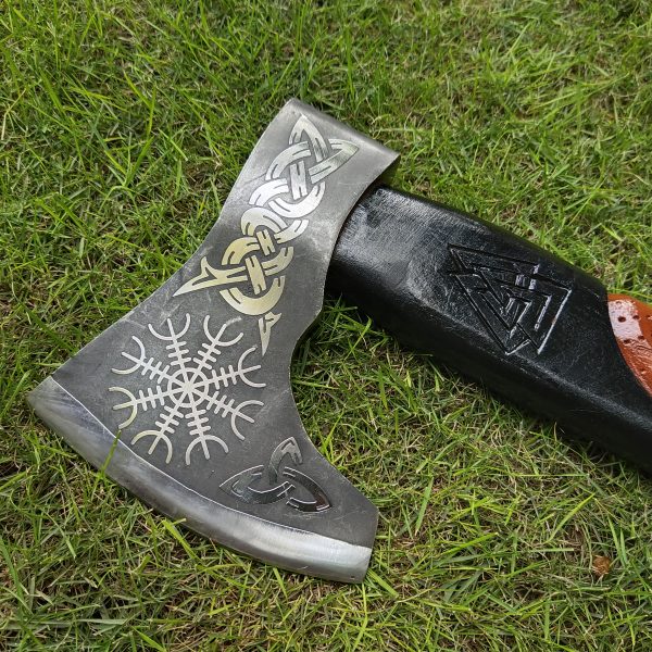 Beautiful Viking Axe with Rose Wood Handle