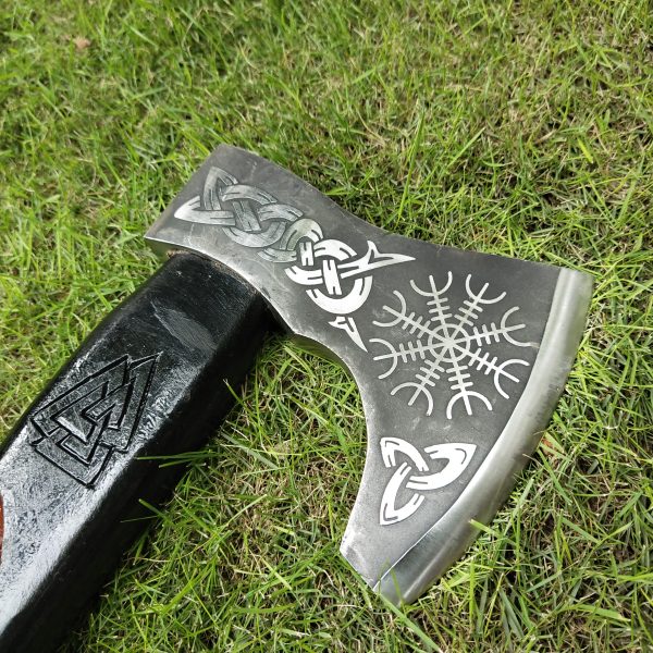 Beautiful Viking Axe with Rose Wood Handle