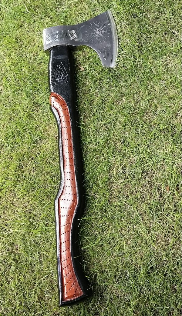 Beautiful Viking Axe with Rose Wood Handle