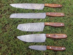 Rose Wood Handle Chef Set