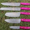 Pink Wood Handle Chef Set