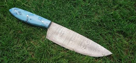Turquoise Resin Chef Knife