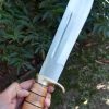 High Carbon Blade Bowie with Olive Wood Handle and Brass Gaurds