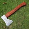 Red Globle Engraved Head Axe with Beautiful Ash Wood Handle