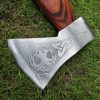 Red Globle Engraved Head Axe with Beautiful Ash Wood Handle