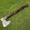 Beautiful Viking Axe with Hand Engraved Rose Wood Handle