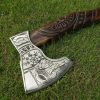 Beautiful Viking Axe with Hand Engraved Rose Wood Handle