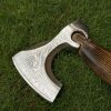 Snake Engraved Head Axe with Beautiful Ash Wood Handle