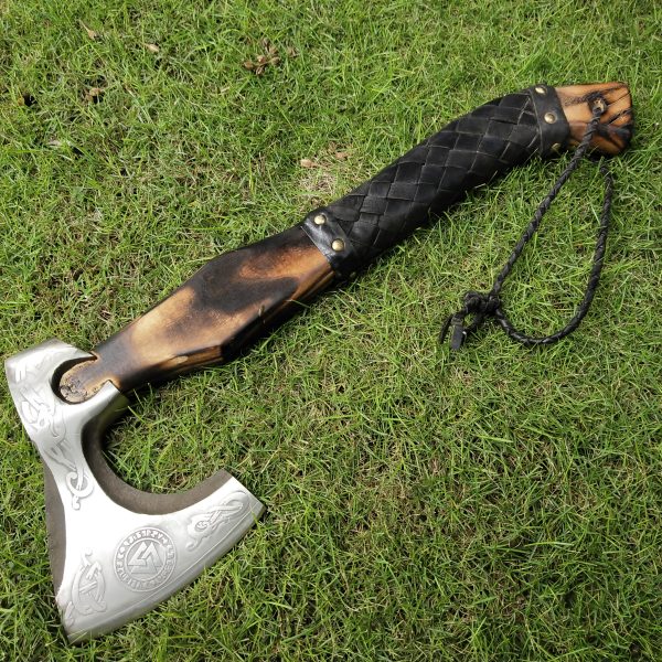 Triangle Engraved Head Axe with Beautiful Ash Wood Handle