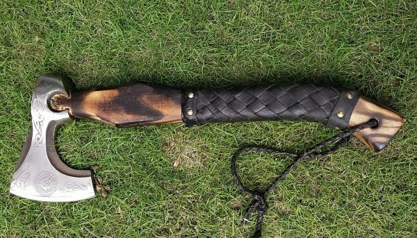 Triangle Engraved Head Axe with Beautiful Ash Wood Handle