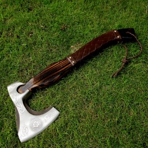 Triangle Engraved Head Axe with Beautiful Ash Wood Handle