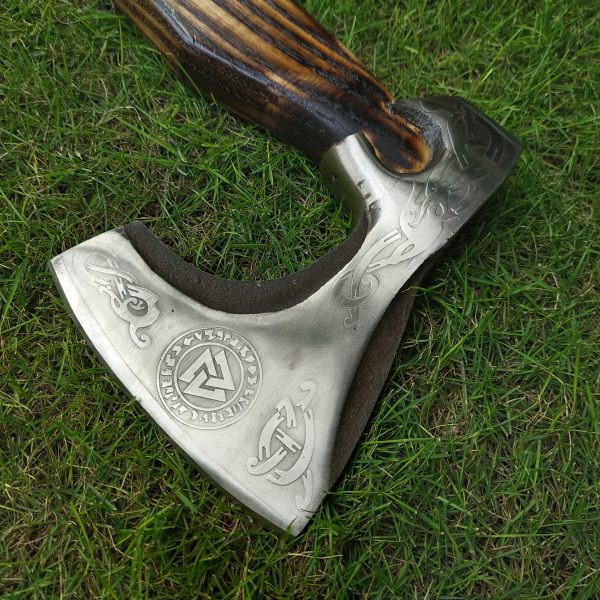 Triangle Engraved Head Axe with Beautiful Ash Wood Handle