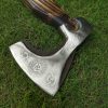 Triangle Engraved Head Axe with Beautiful Ash Wood Handle