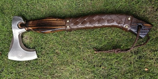 Triangle Engraved Head Axe with Beautiful Ash Wood Handle