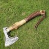 Paw Engraved Head Axe with Beautiful Ash Wood Handle