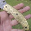 Hand Engraved Brass Handle Damascus Knife