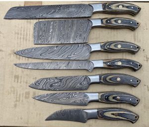 Beautiful Black Wood Handle Chef Set