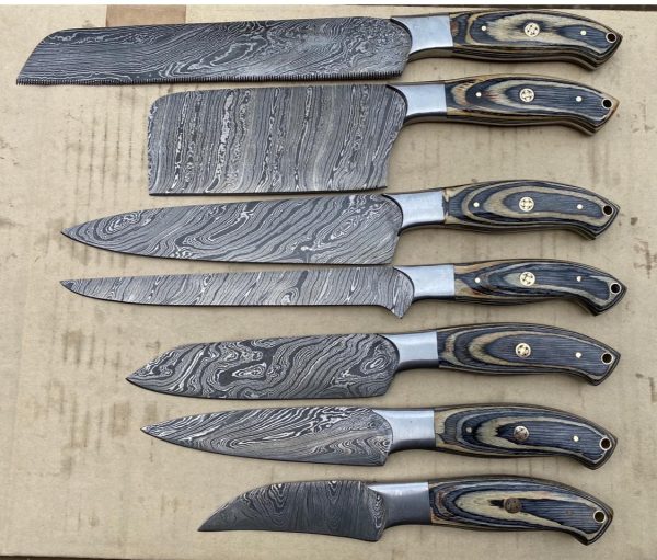 Beautiful Black Wood Handle Chef Set