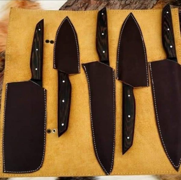 Black Powder Coated Chef Set with Black Handle