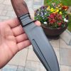 Black Powder Coated Hunter with Blood Groove Walnut Wood Handle
