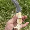 Karambit Damascus Steel Knife with Bone Handle