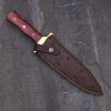 Beautiful Red Handle Damascus Double Edge Knife
