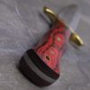 Beautiful Red Handle Damascus Double Edge Knife