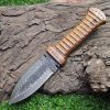 II-15 Damascus Hunting Knife with Rose Wood Handle