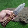 II-15 Damascus Hunting Knife with Rose Wood Handle