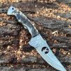 II-16 Damascus Hunting Knife with Ram Horn Handle