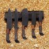 Black Powder Coated Chef Set with Rose Wood & Black Wood Handle