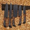 Black Powder Coated Chef Set with Rose Wood & Black Wood Handle