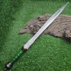 G1 Hand Forged Damascus Steel Sword with Green Wood Handle