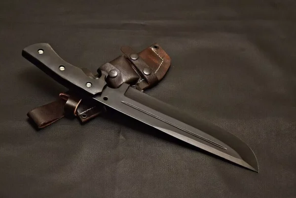 Custom Handmade Bowie Knife Stainless steel blade with black handle