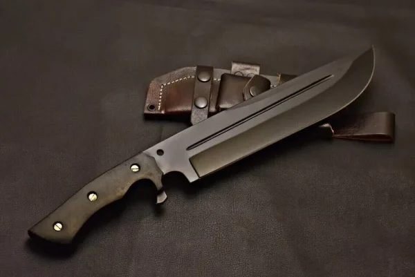 Custom Handmade Bowie Knife Stainless steel blade with black handle