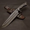 Custom Handmade Bowie Knife Stainless steel blade with black handle