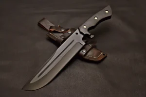 Custom Handmade Bowie Knife Stainless steel blade with black handle