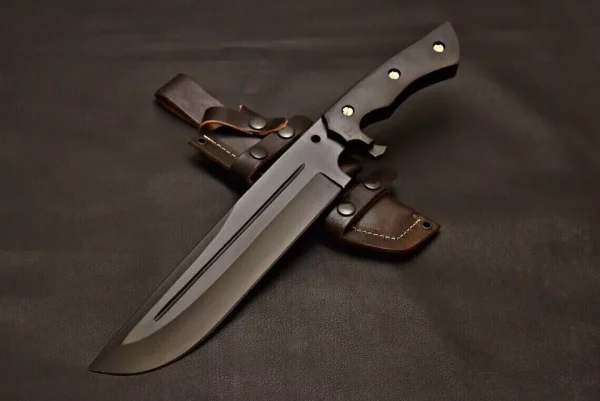 Custom Handmade Bowie Knife Stainless steel blade with black handle