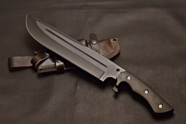 Custom Handmade Bowie Knife Stainless steel blade with black handle