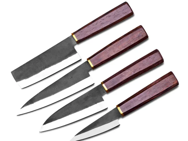 Custom Handmade Carbon Steel Chef Knives Set
