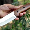 Hunting Knife 5''Blade/10''Full-Tang Fixed Blade Rosewood Handle Knife
