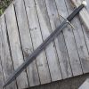 Custom Handmade Damascus Sword with Leather Sheath