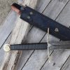 Custom Handmade Damascus Sword with Leather Sheath