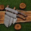 5PCS Damascus Steel Chef set with Brown&Black Handle
