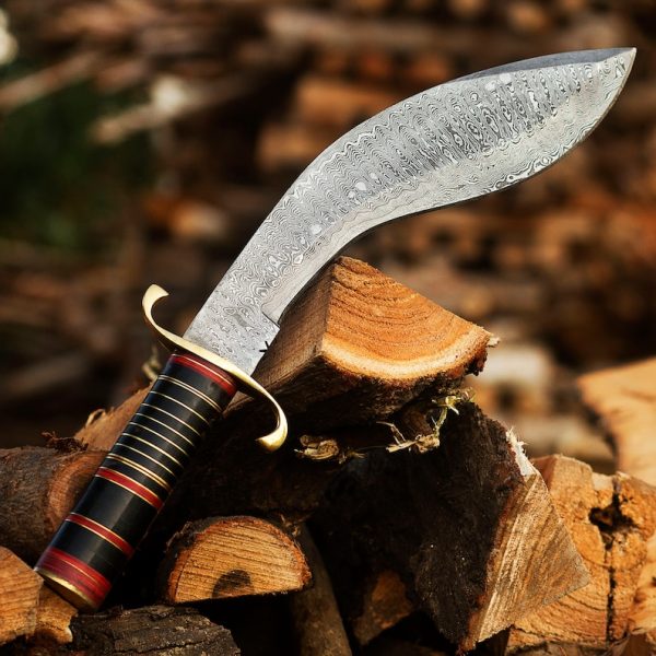 Damascus Steel Raindrop Kukri knife