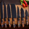 7Pcs Chef Knives Set with Multi Color Handle