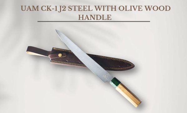 Ck1 J2 Steel knife with olive wood handle