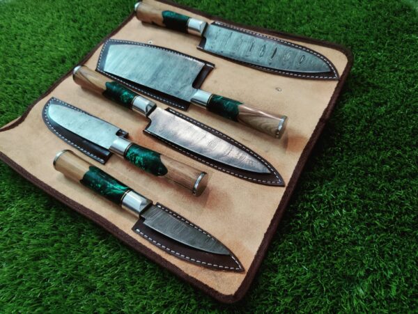 Hand-Forged Damascus Chef Knife Set – Professional Cooking & Gift Set